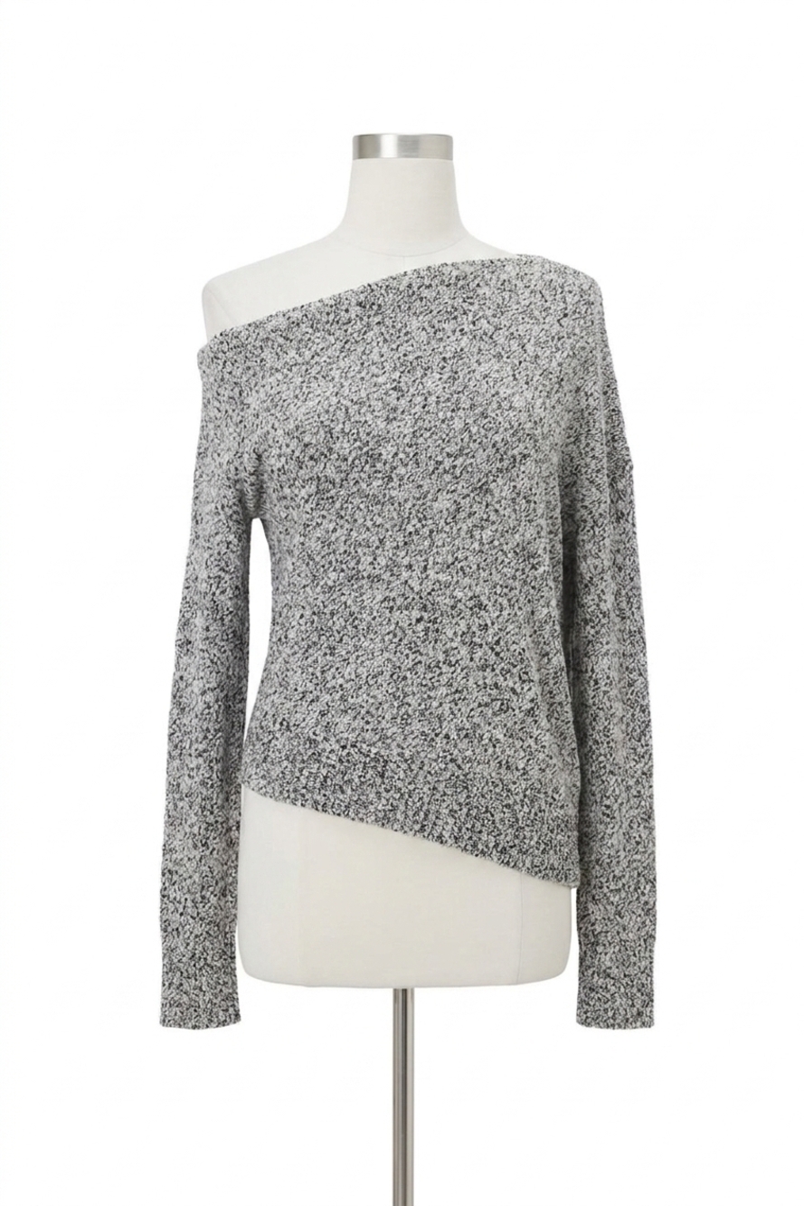 NEW ENZA COSTA boucle knit slouch sweater in pepper